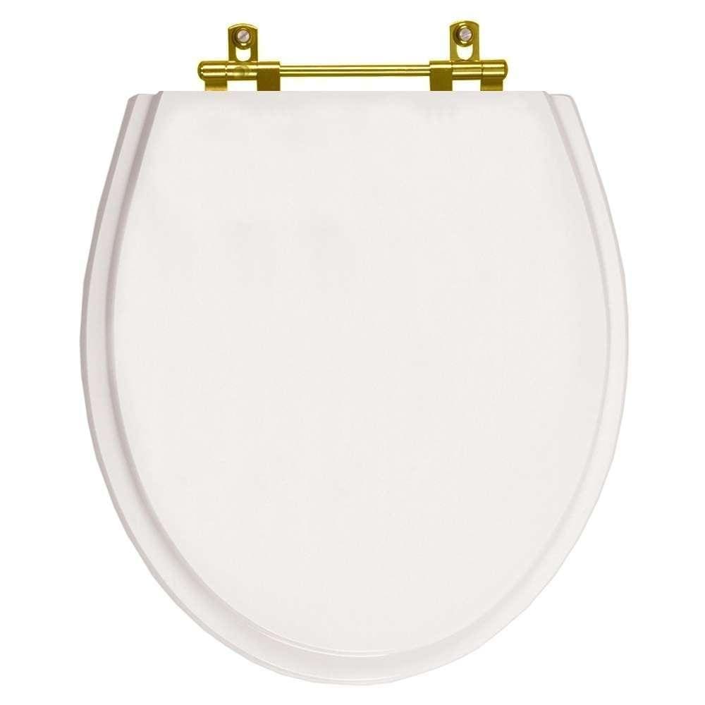 Assento Sanitário Ritz Branco para vaso Deca Com Ferragem Dourada