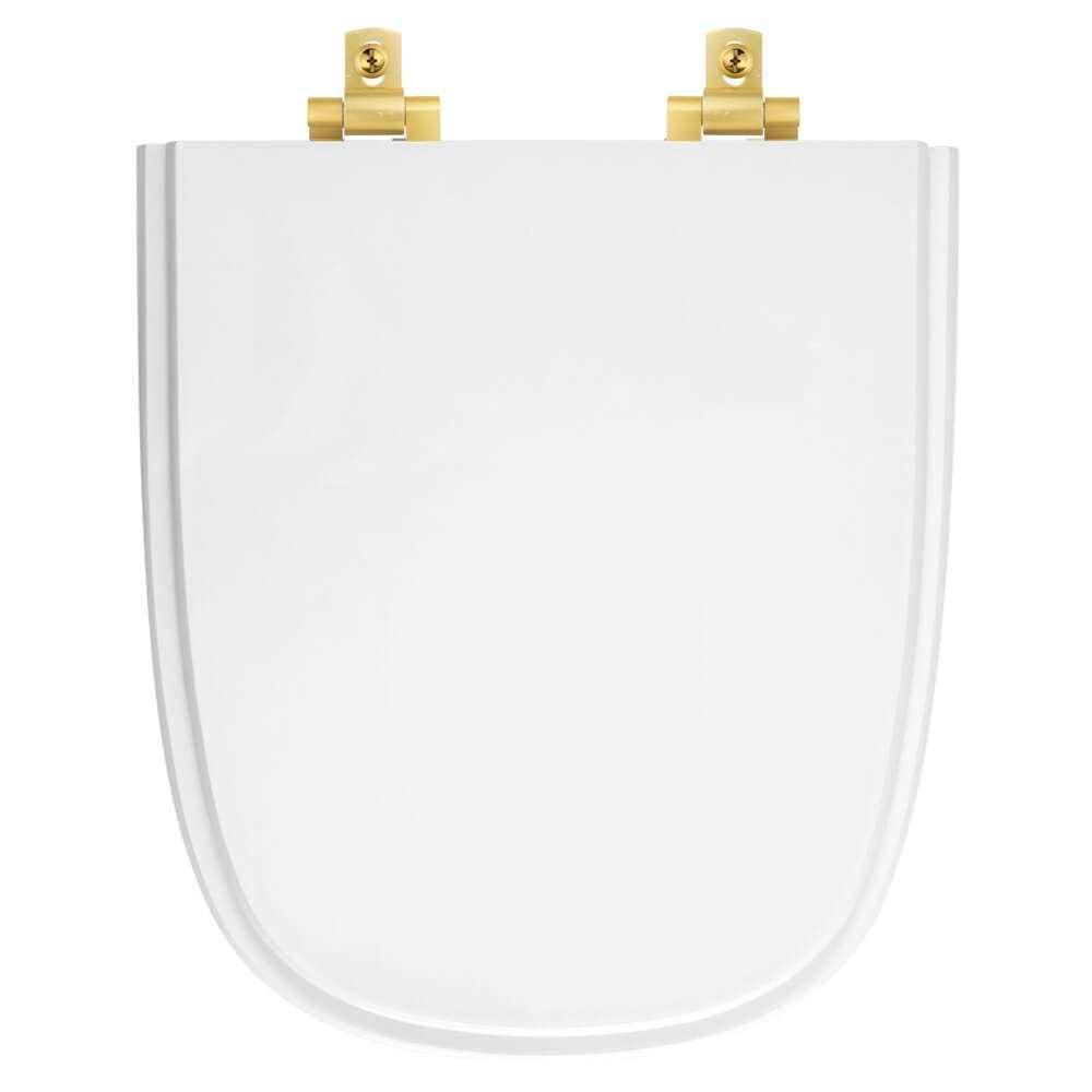 Tampa de Vaso Com Fechamento Lento Ibiza Branco para louça Incepa com Ferragem Dourada