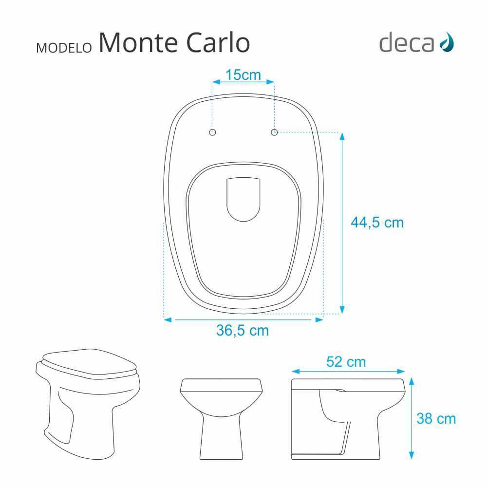 Tampa De Vaso Sanitario Com Amortecedor Monte Carlo Rosa Floral Para Bacia Deca