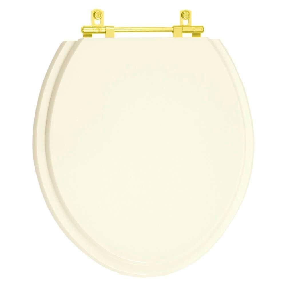 Tampa de Vaso Diamantina Palha para bacia Icasa Com Ferragem Dourada