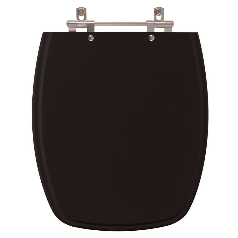 Assento Sanitário Valentina Preto Para Vaso Casa Santamarina