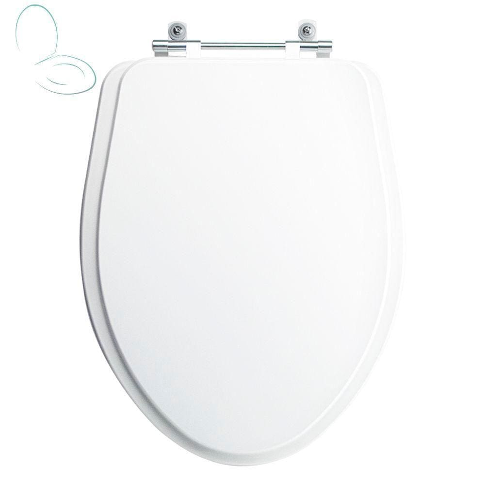 Assento Sanitário Tampa de Vaso Branco MDF Laqueado Alpinia para bacia Fiori