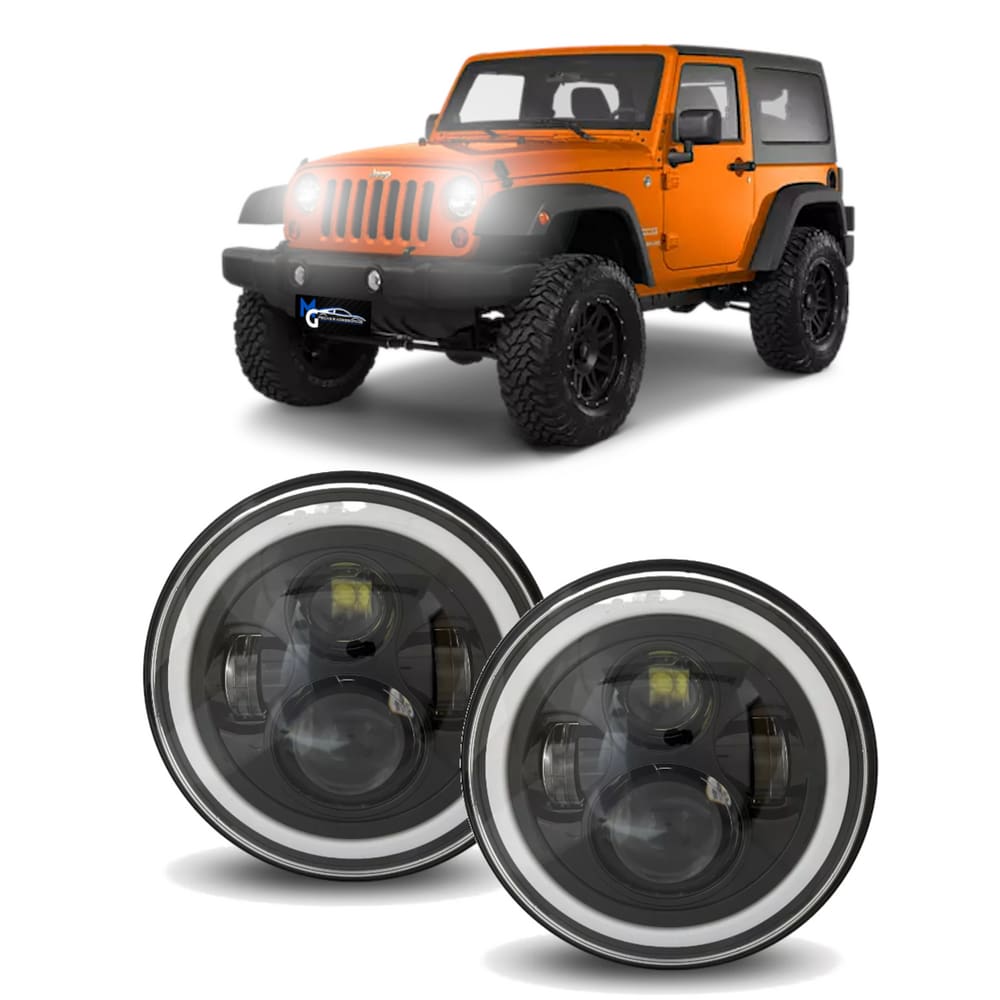 Par Farol Angel Eyes Jeep Wrangler LJ Unlimited 2004 a 2006
