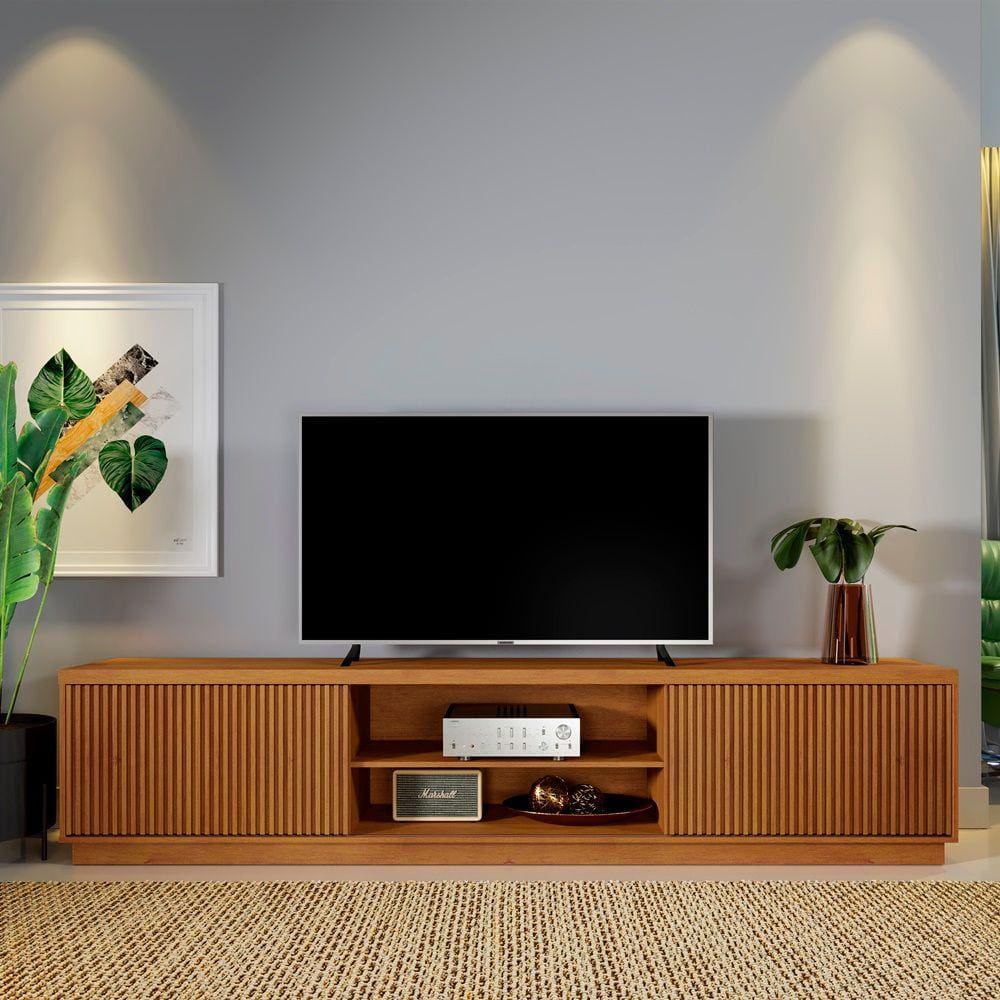 Rack para TV até 75 polegadas 2 portas 180cm Logan Mavaular - Naturalle