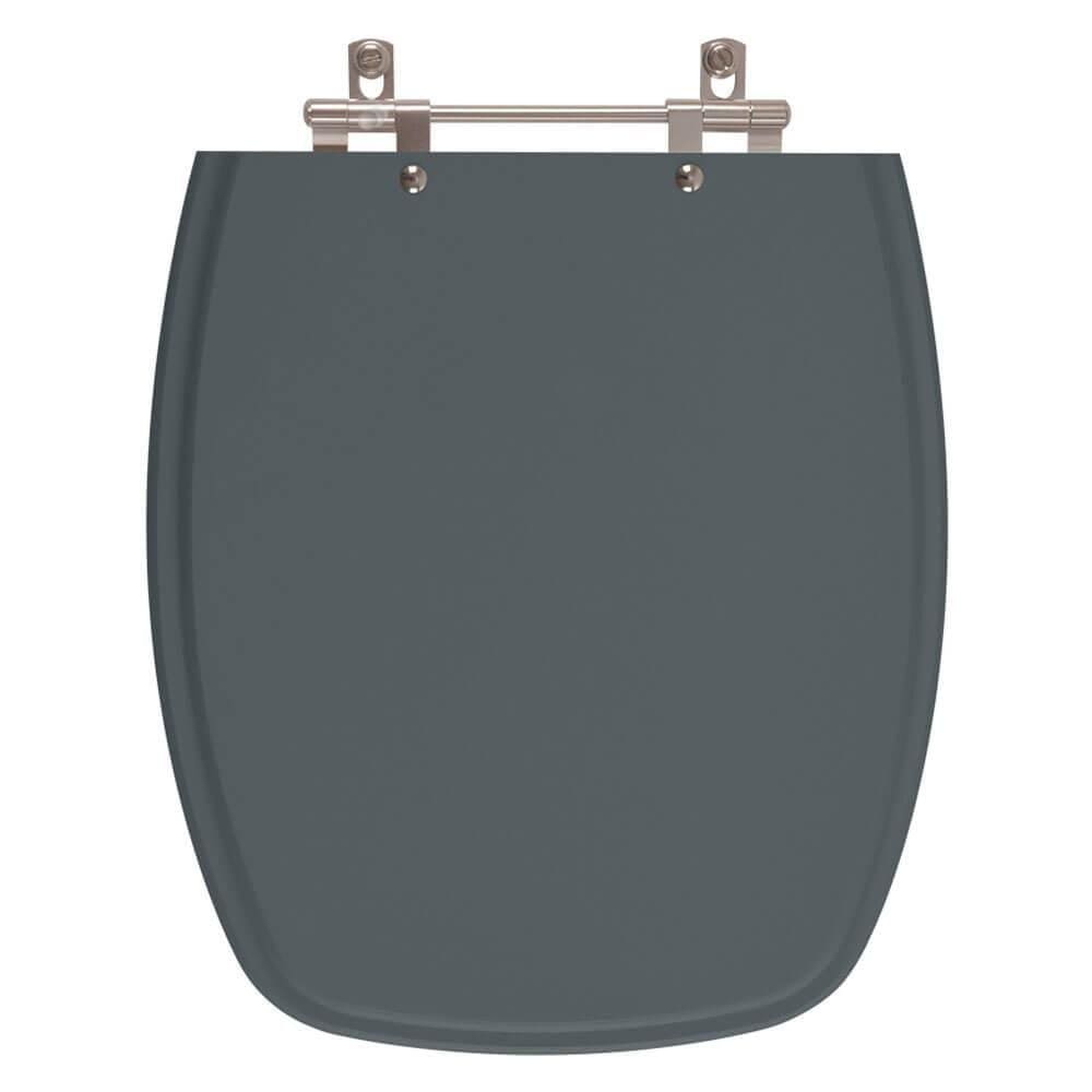 Tampa de Vaso em MDF Primula Plus Cinza Escuro para bacia Fiori