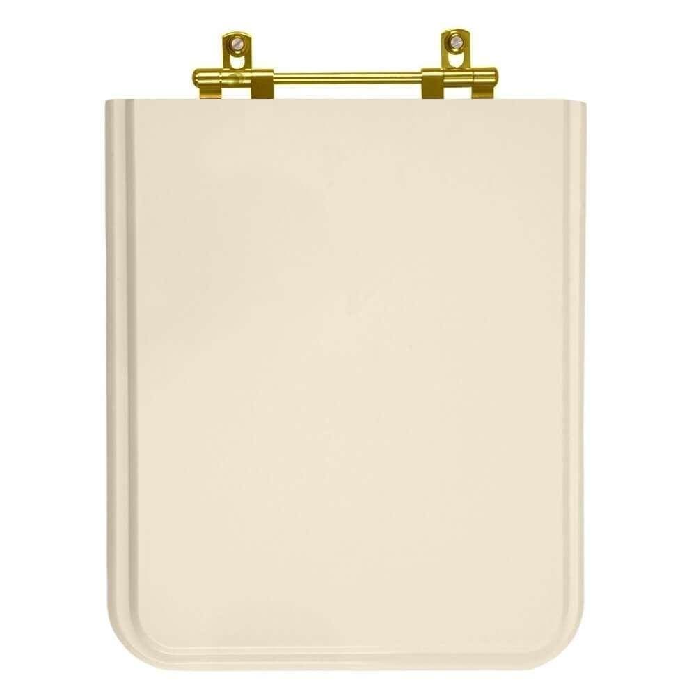 Tampa de Vaso Poliester Square Pessego Rosa para bacia Incepa Com Ferragem Dourada