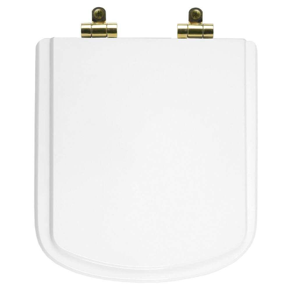 Tampa de Vaso Poliéster Com Amortecedor Bali Branco para bacia Incepa com Ferragem Dourada
