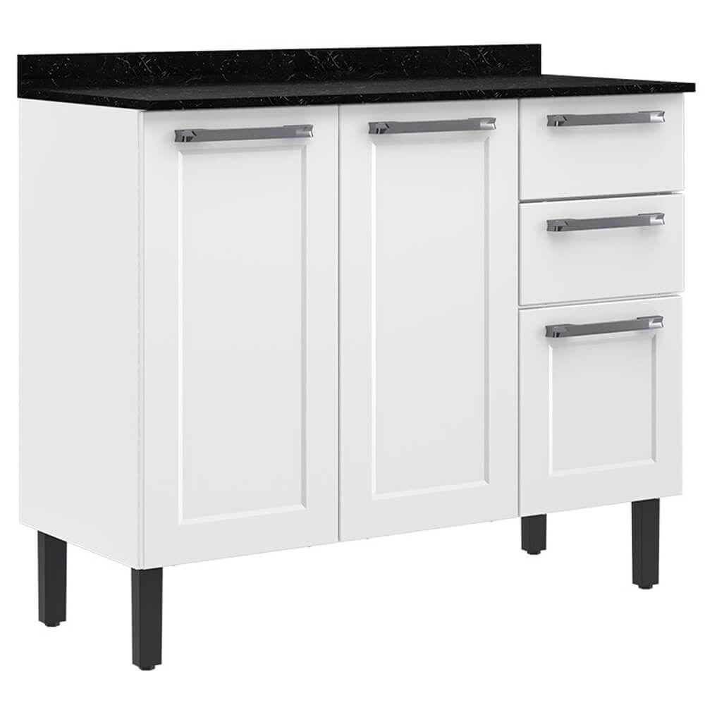 Balcão Florença 105cm 3 Portas 2 Gavetas Itatiaia Cor Branco