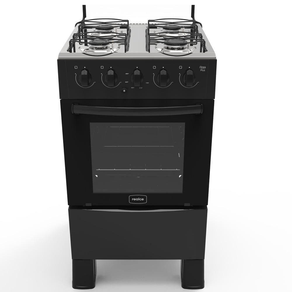 Fogão 4 Bocas A Gás Acendimento Automático Realce Bivolt Cr201 Preto Preto 127/220