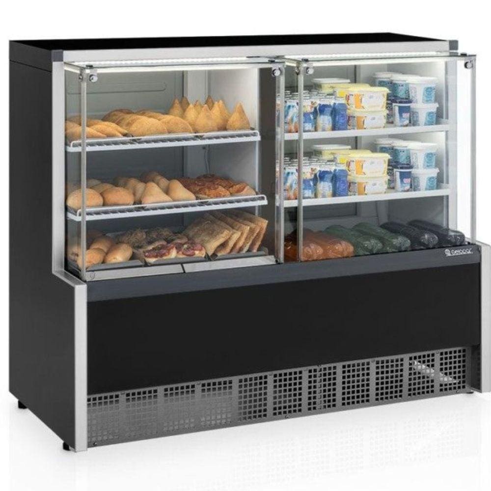 Balcão Quente e Frio com 2 Placas Frias GQRA140R Gelopar