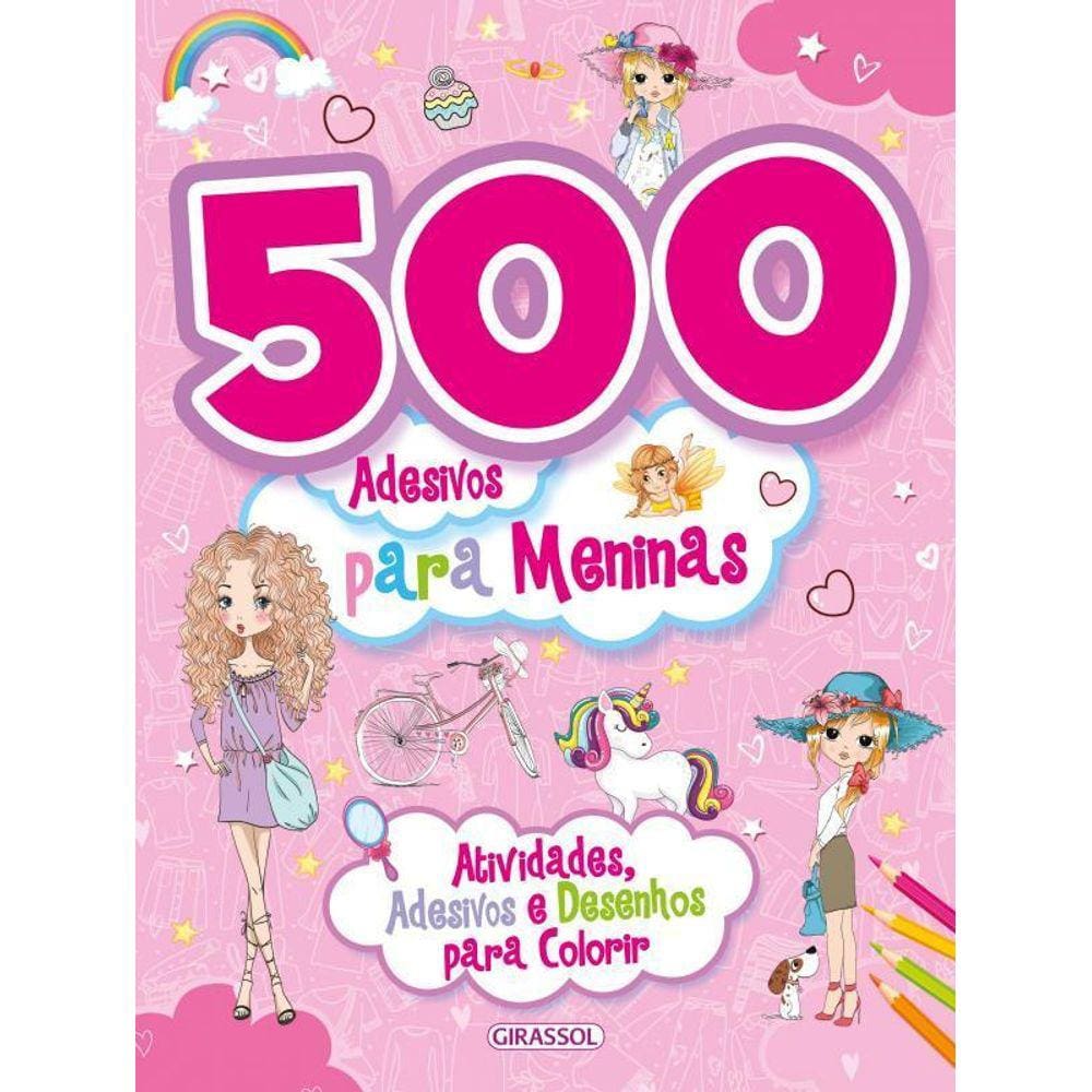500 Adesivos Para Meninas Rosa