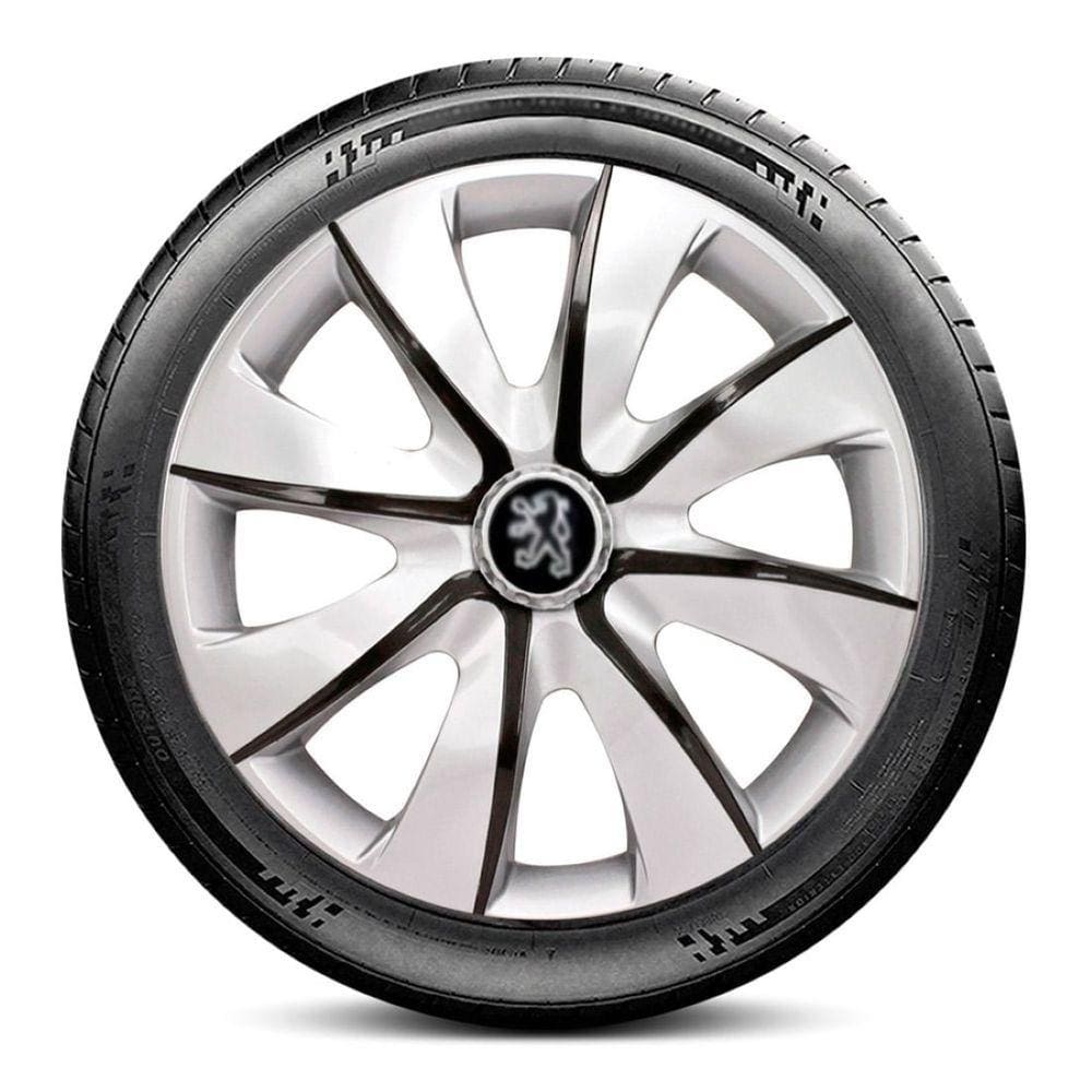 Calota 4403 Peugeot Aro 14 Prata Grafite Prime Escolha carro