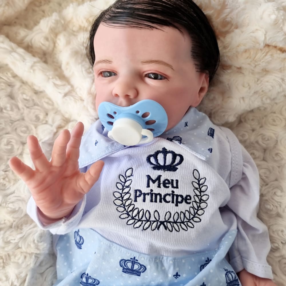 Mini Bebê Reborn Silicone Sólido Menino.