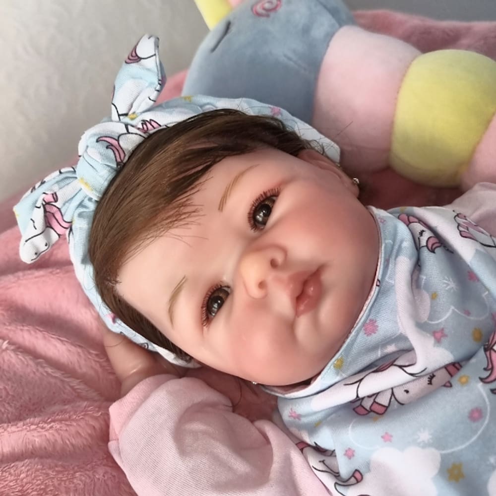 Bebe Reborn Menina Toma Banho Cabelo Fio a Fio