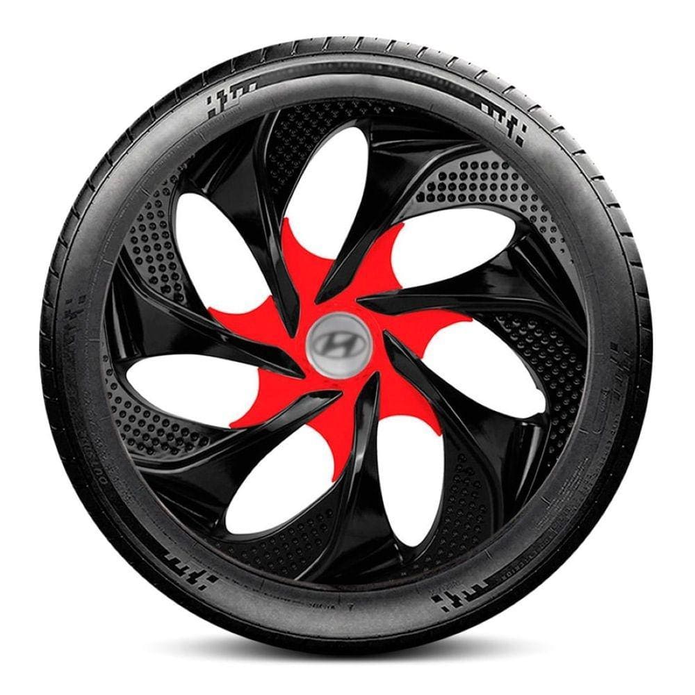 Calota 4204 Hyundai Aro 14 Preta Vermelh Evo Escolha o carro