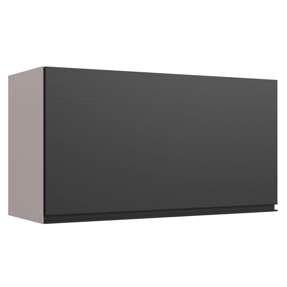 Armário Aéreo Cozinha 80 Cm 1 Porta Basculante Fumê/Grafite - Quiditá Móveis