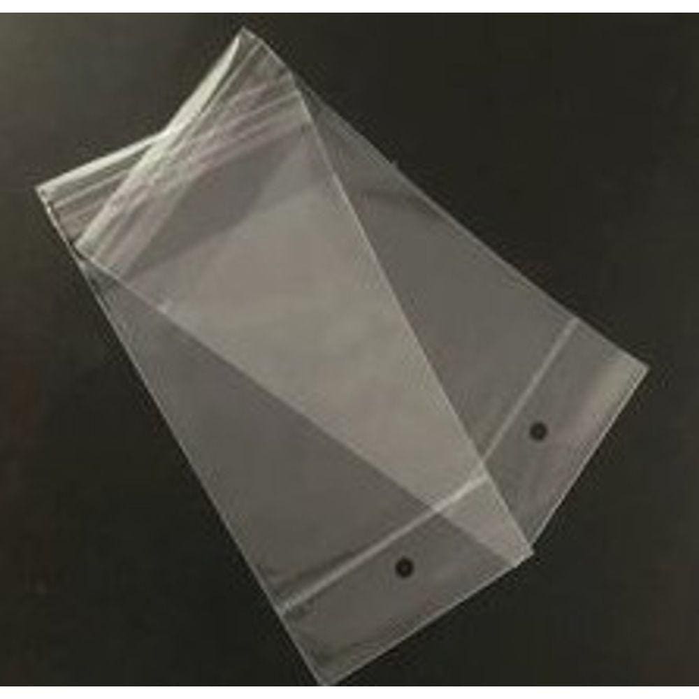 200 Unidades de Saco Plástico Adesivado Com Furo 6,5x13cm