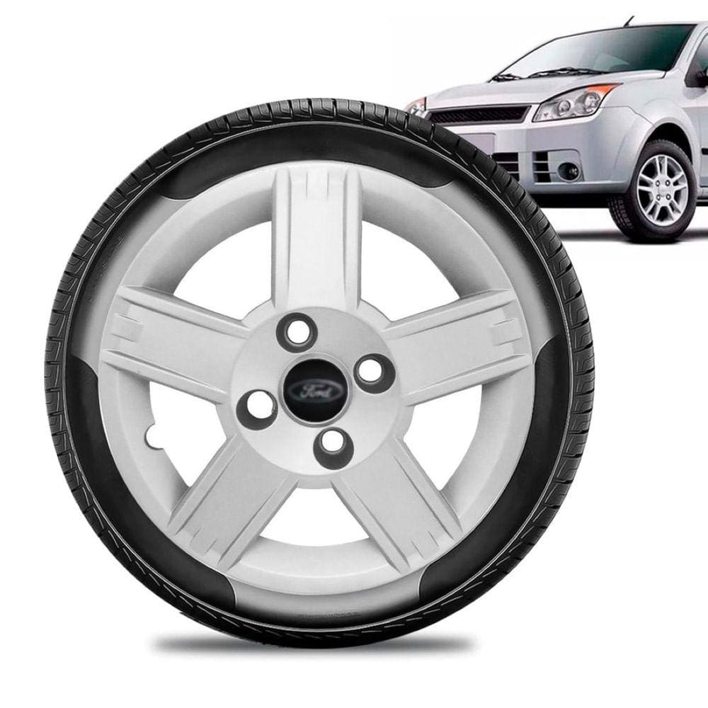 Calota Ford Fiesta aro 14 2008 2009 2010 prata Emb preta