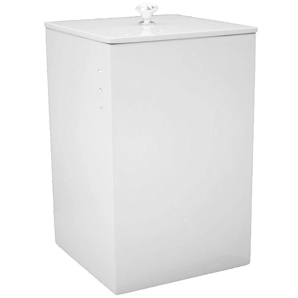Lixeira para Banheiro Mdf Quadrada C/ Strass 8 Litros Branca