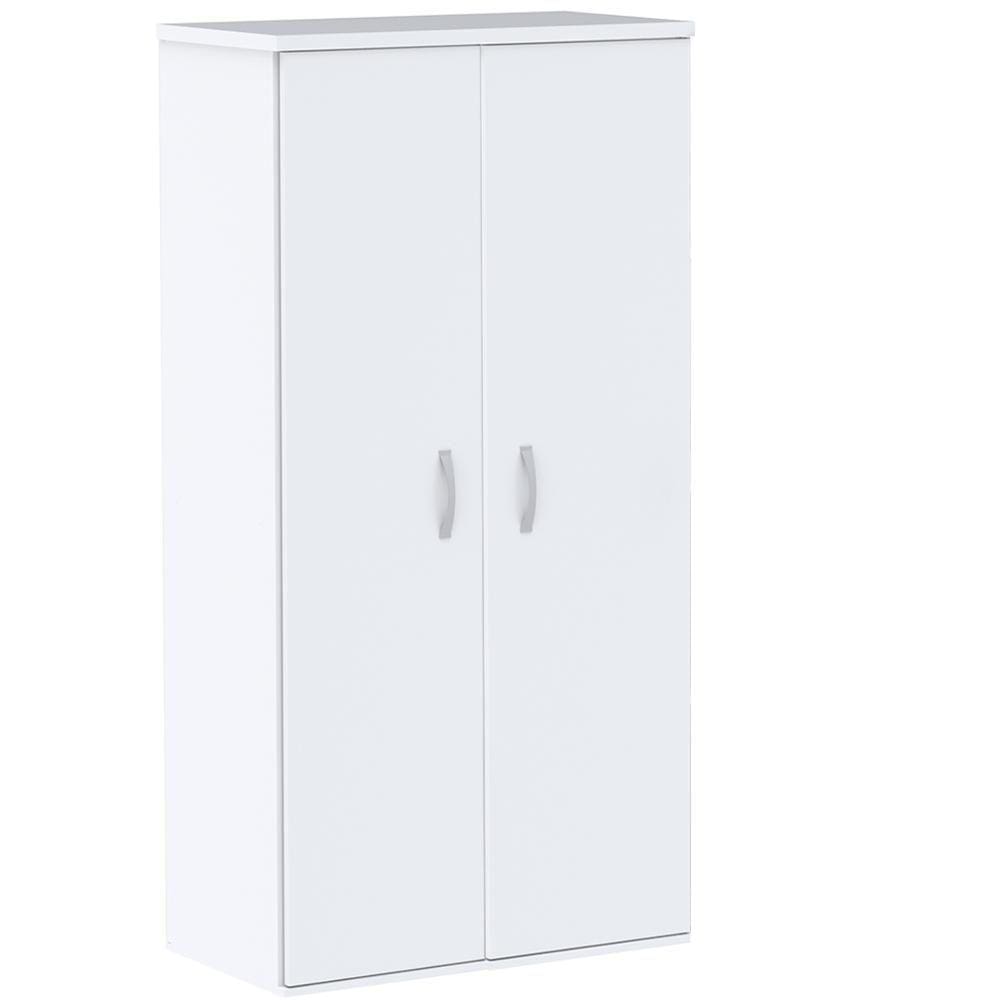 Armário Alto PE25 Pandin 79,20 cm (largura) em MDP Cor Liso Branco com Duas portas