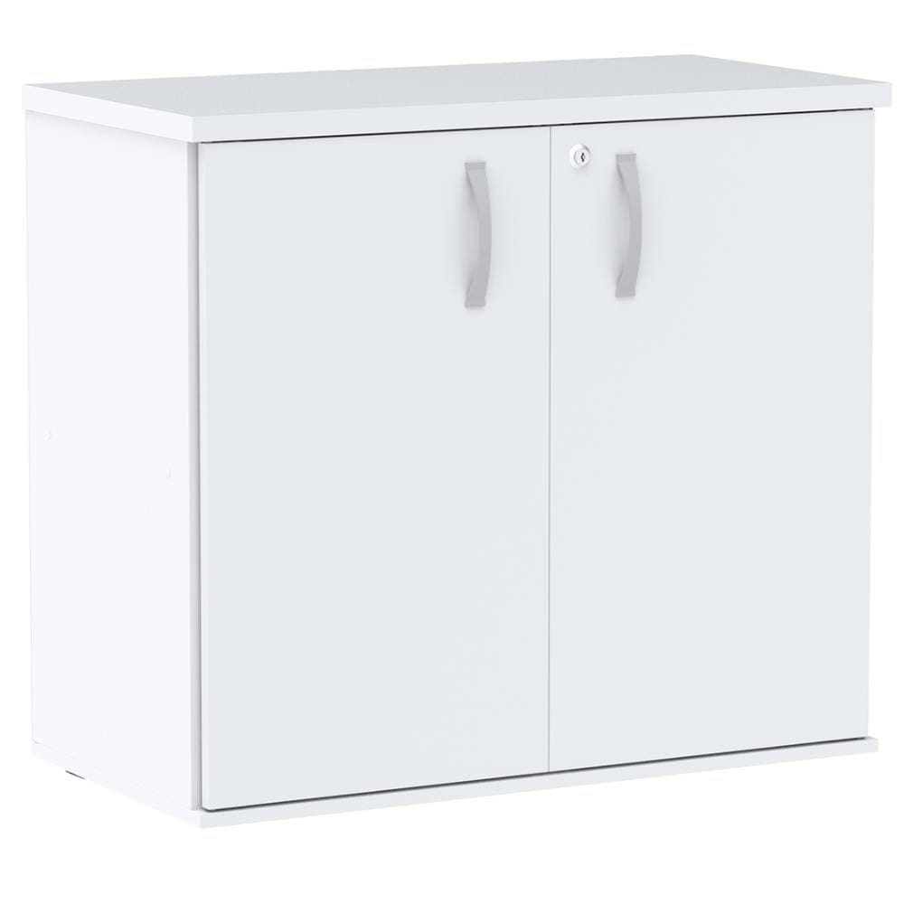 Armário Baixo PE25 Pandin 80 cm (largura) em MDP Cor Liso Branco com Duas Portas