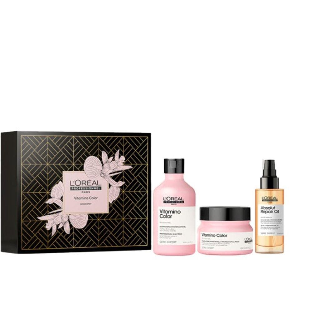 Kit L´Oréal Vitamino Color Shampoo 300ml+ Máscara 250g+ Absolut Repair Óleo 10-in-1 90ml