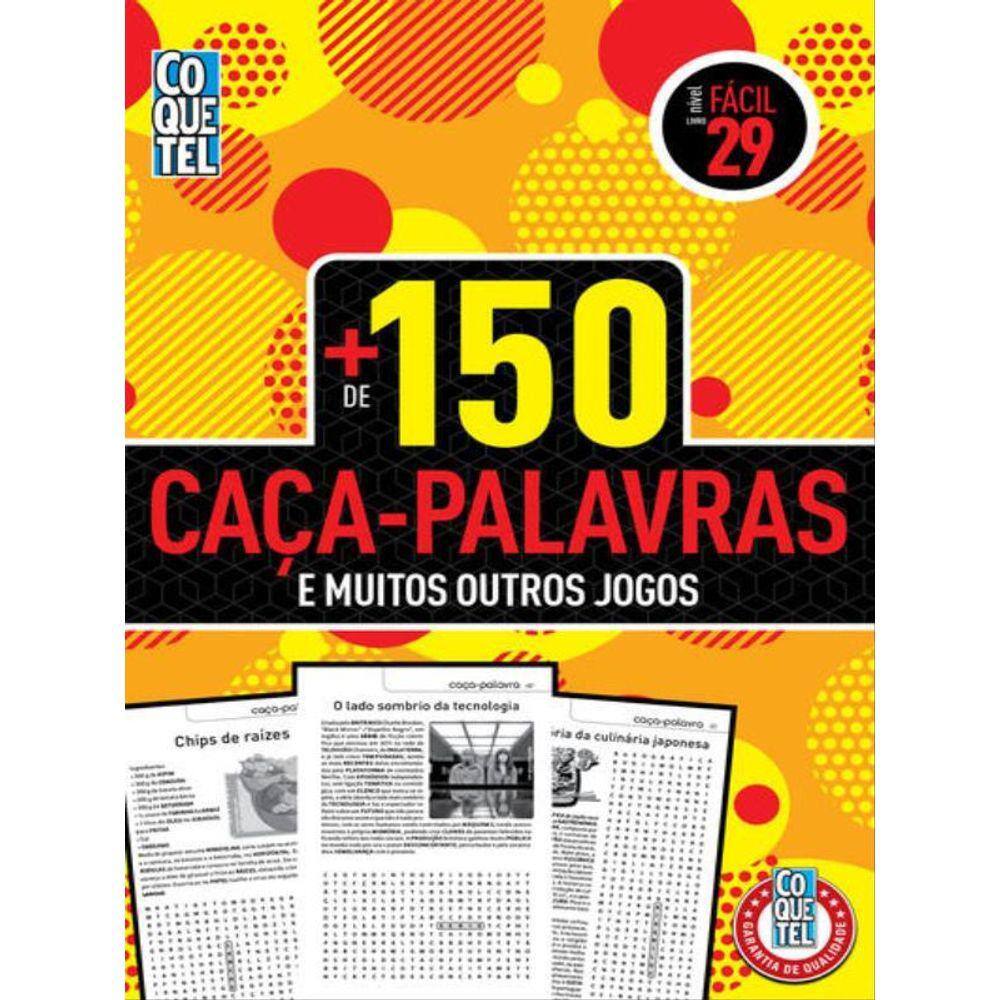 Livro Coquetel Mais 150 Caça-Palavras E Muitos Outros Jogos Nível Fácil Ed 29