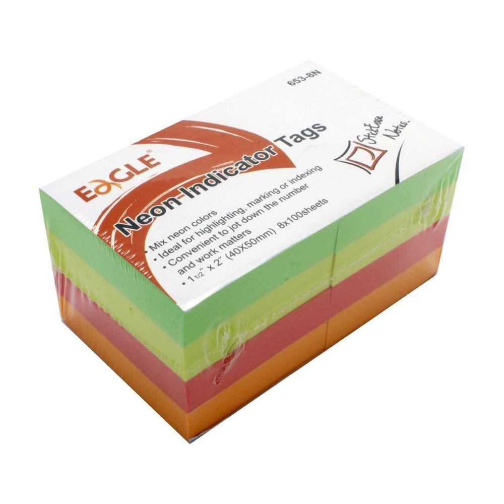 Bloco de Notas Adesivo Neon Sticky Notes Neon 8 Blocos 40X50mm 800 Folhas Eagle