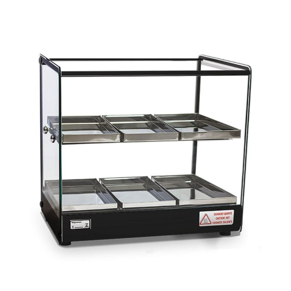 Estufa Vitrine Quadrada Dupla Salgados 6 Bandejas EVR Titã
