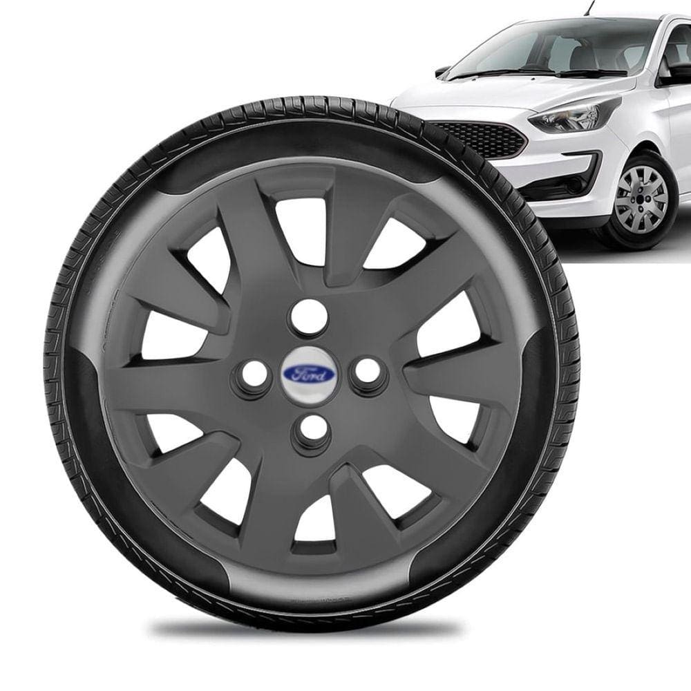 Calota Ford Ka aro 14 2019 a 20 Grafite Fosca Emb Prata