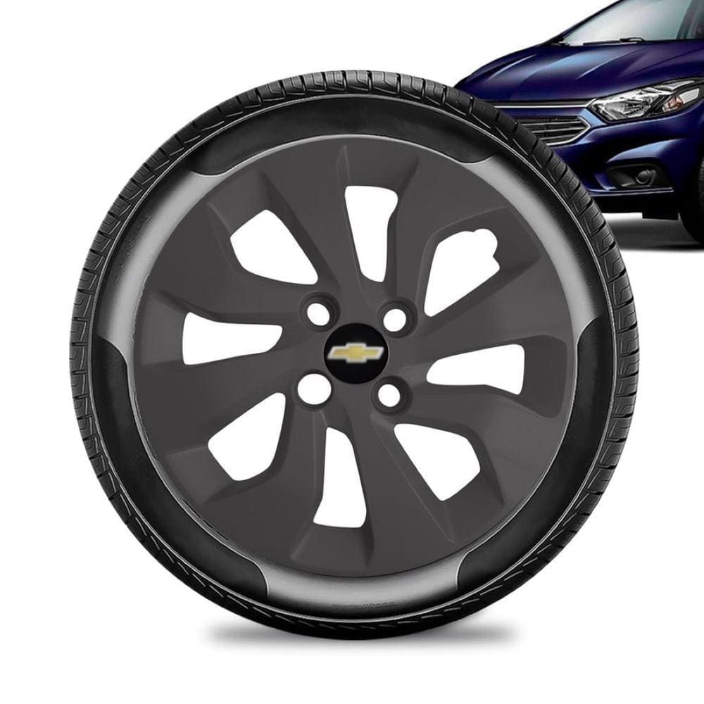 Calota Chevrolet Prisma aro 14 2017 a 20 Grafite Fosca Preto