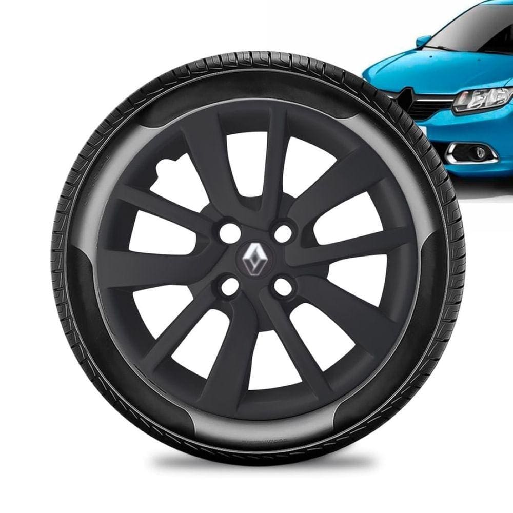 Calota Renault Sandero aro 14 2014 a 20 Preta Fosc Emb Preto