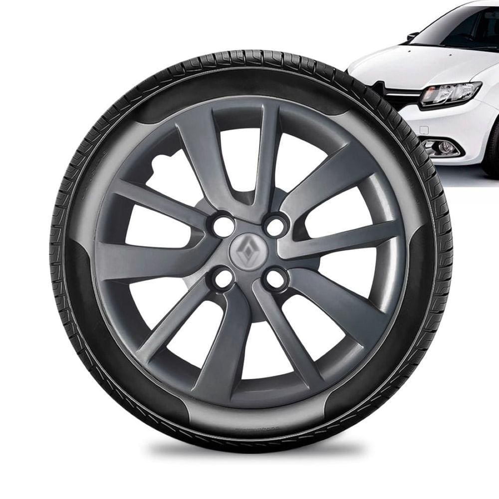 Calota Renault Logan aro 14 2014 a 20 Grafite Brilhante Prat