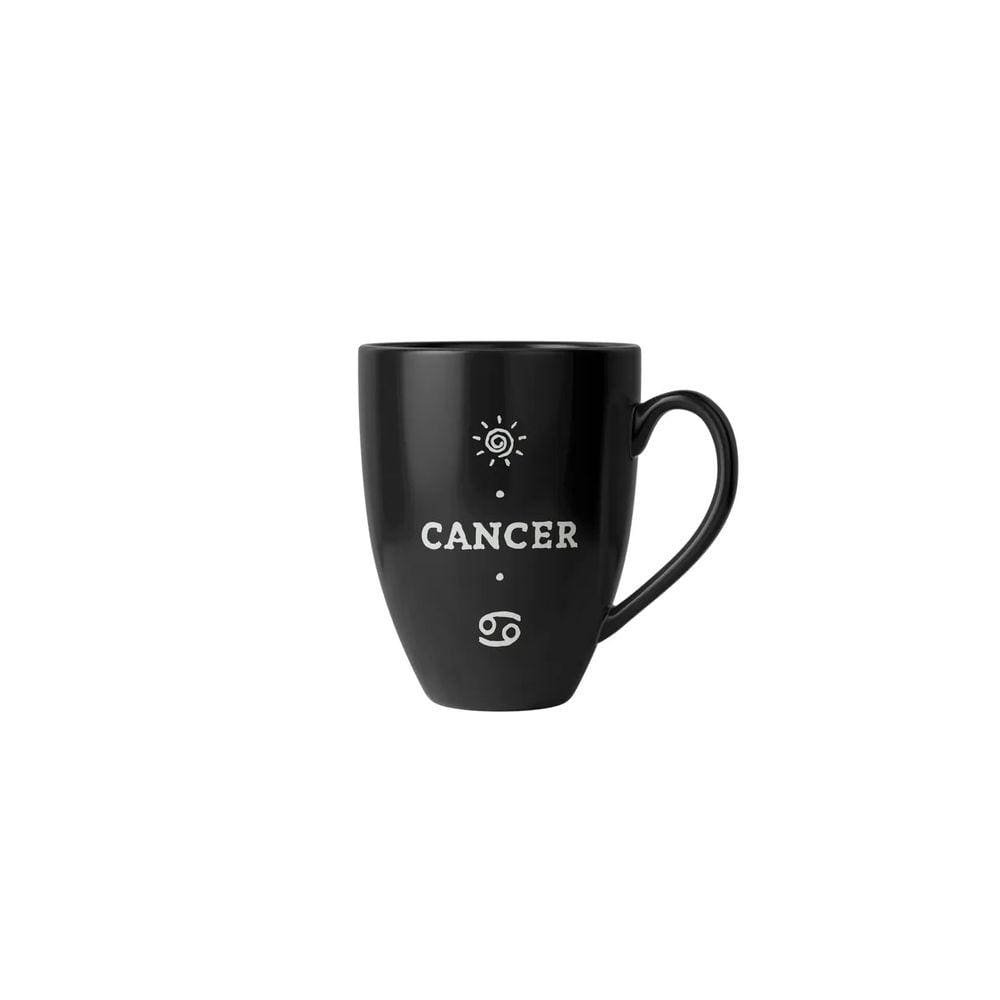 Caneca cerâmica signos cancer preto