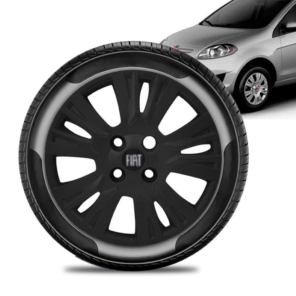Calota Fiat Palio Essence aro 13 2014 a 16 Preta Fosca Preto