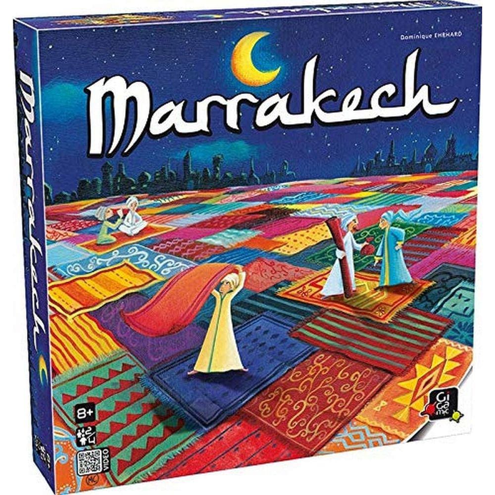 Jogo de tabuleiroMarrakech, Gigamic, jogo de estratégia de controle de área.
