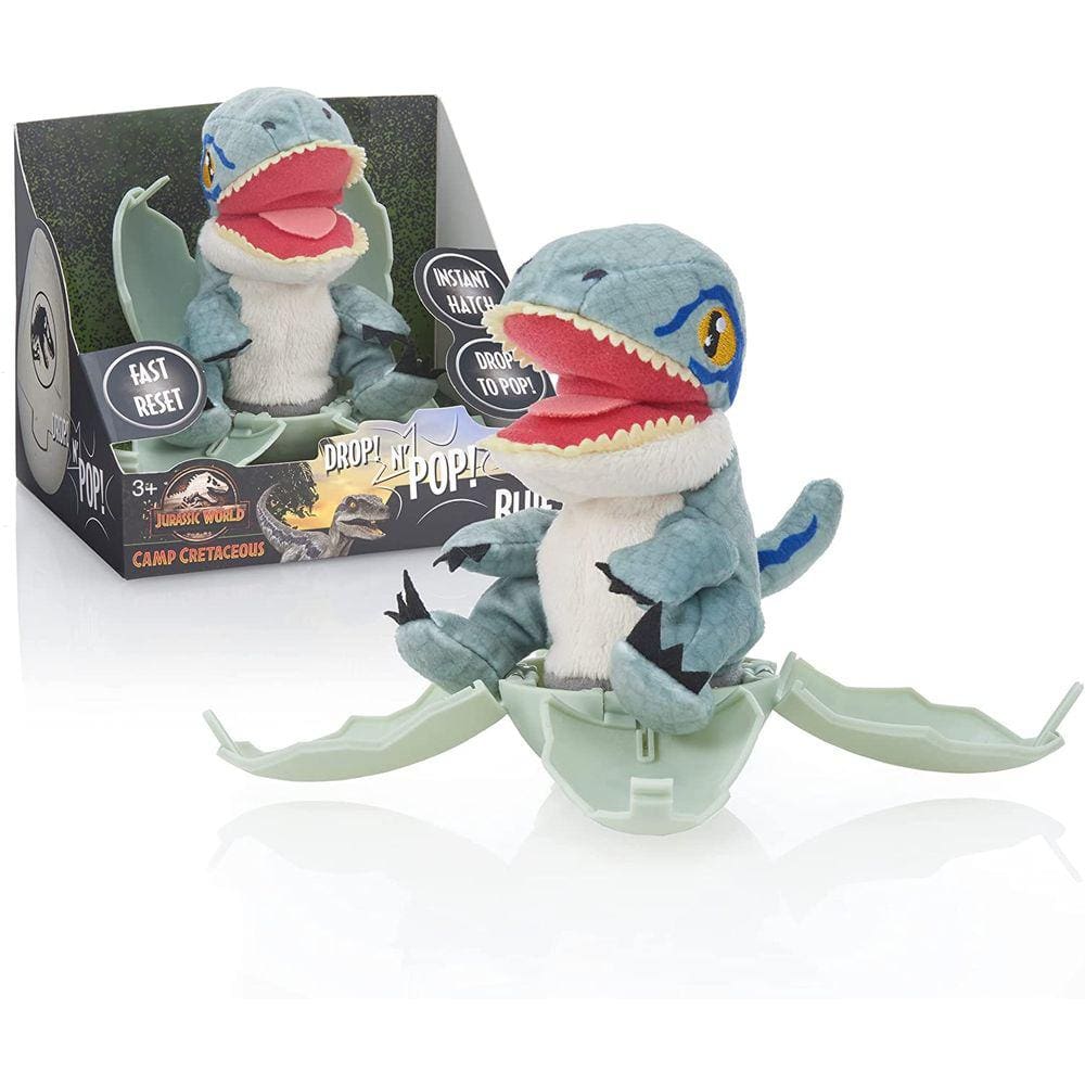 Ovo Dino Pelúcia Pop-up - Mundo Jurássico - Velociraptor Blue