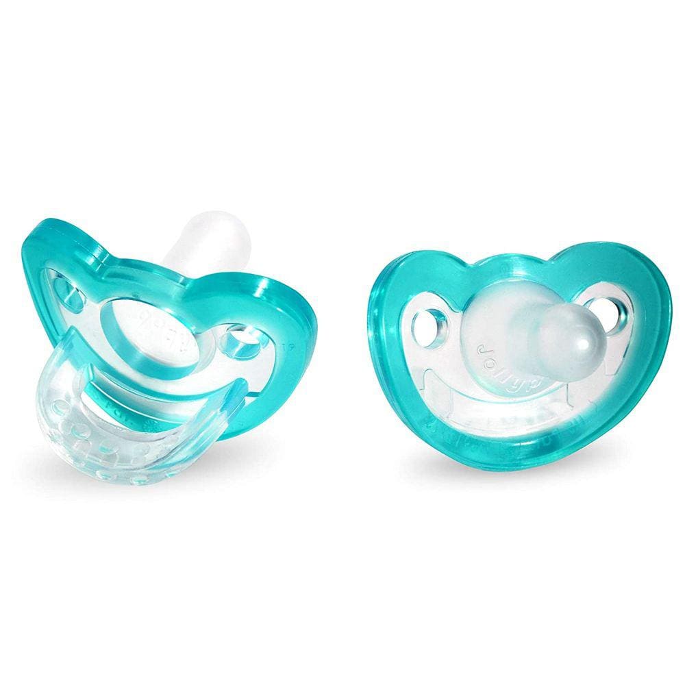 RaZbaby JollyPop Baby Pacifier Newborn, 0-3m, Teal, Double Pack