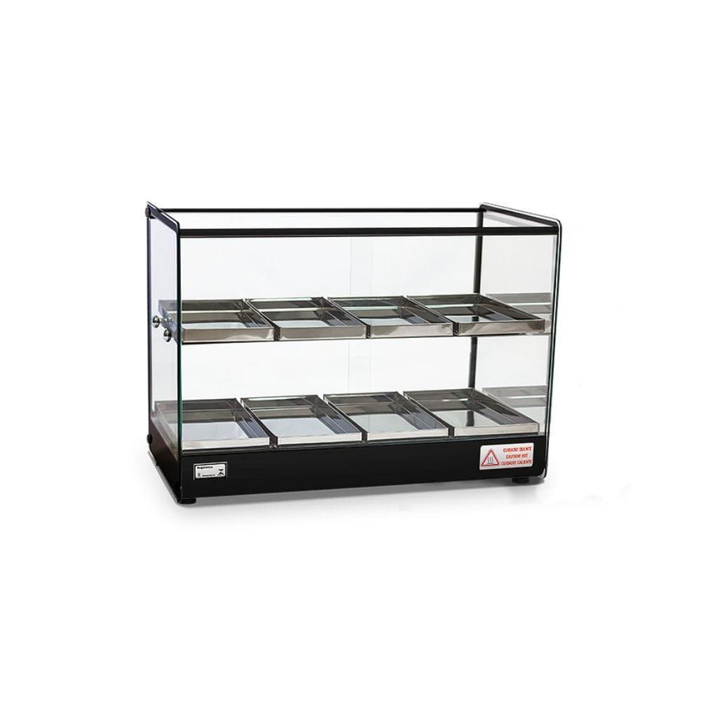 Estufa Vitrine Quadrada Dupla Salgados 8 Bandejas EVR Titã