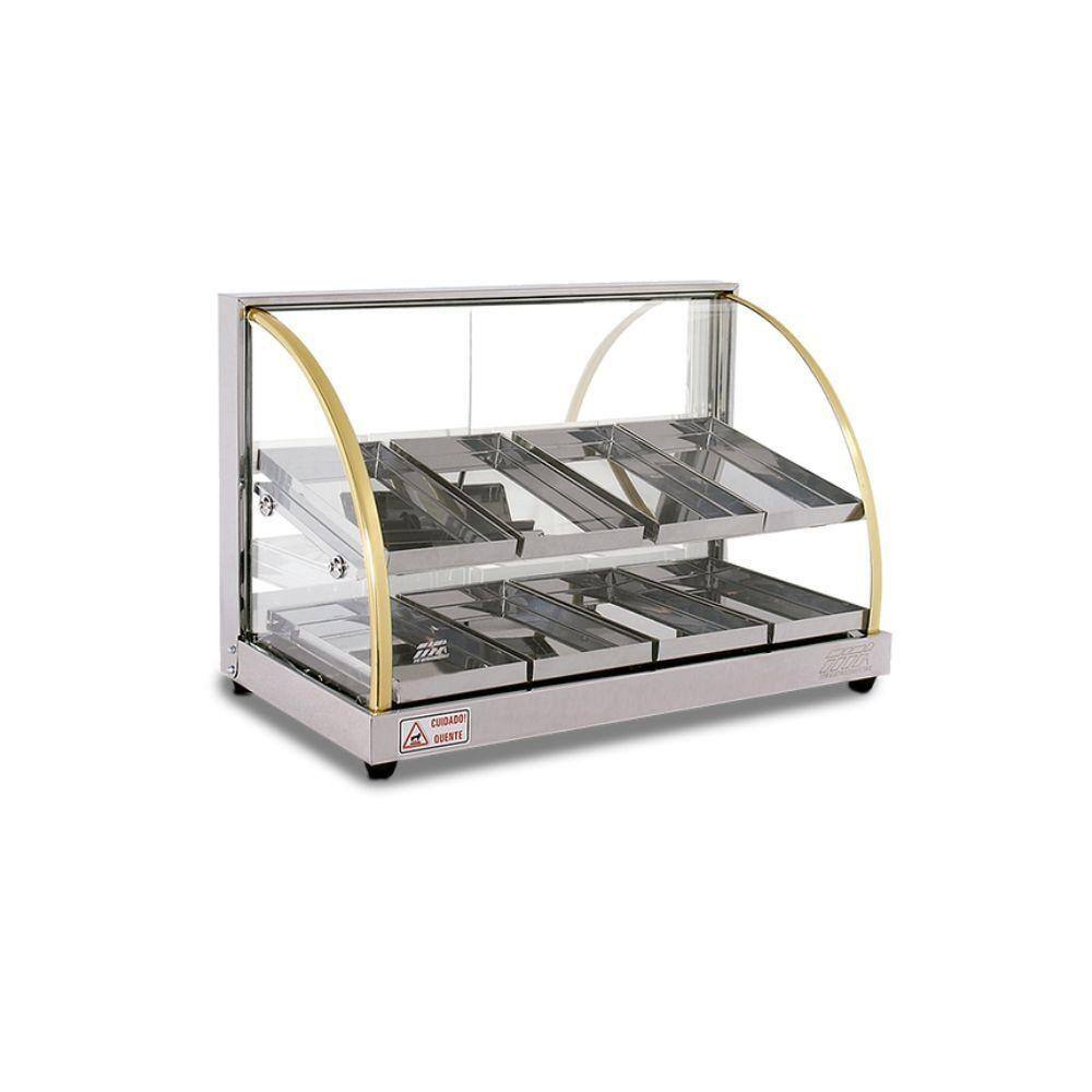 Estufa Vitrine Curva Dupla para Salgado 8 Bandejas W8BD Titã