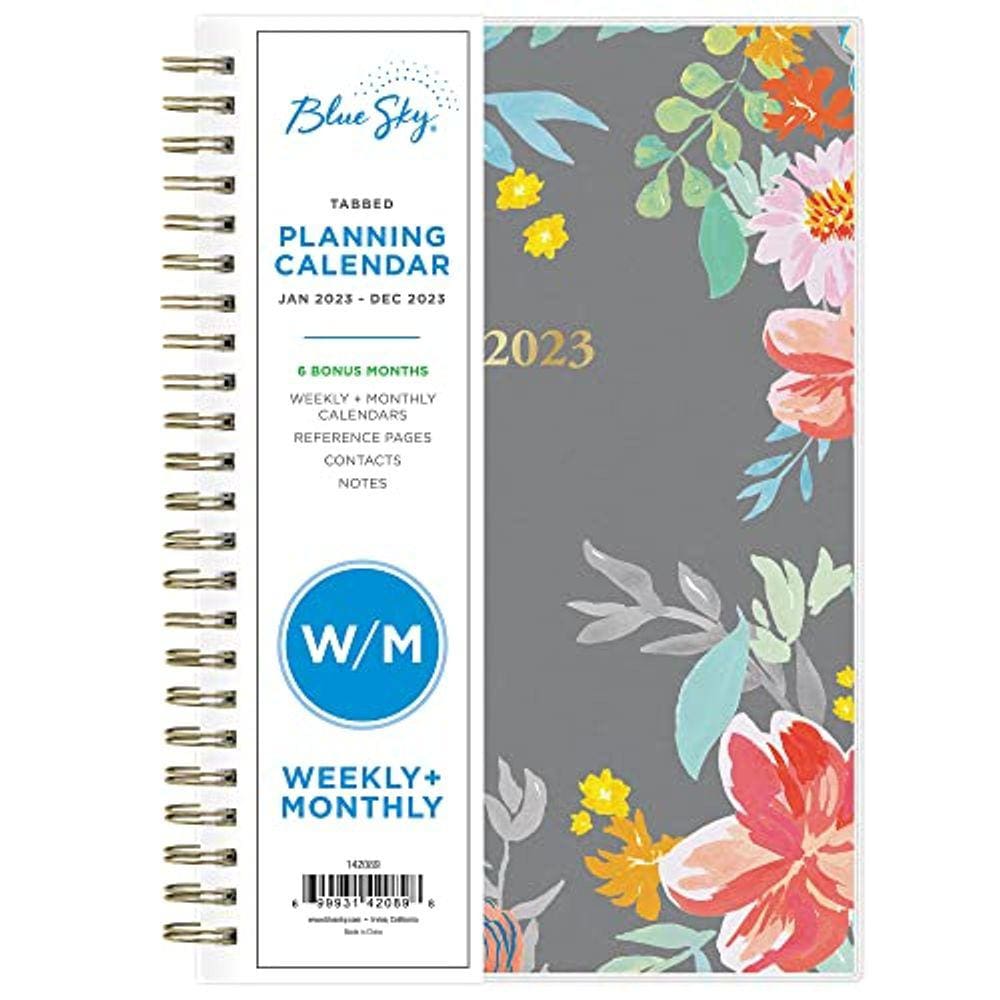 Blue Sky 2023 Planejador Semanal e Mensal, Janeiro - Dezembro, 5” x 8”, Frosted Cover, Wirebound, Sophie (142089)