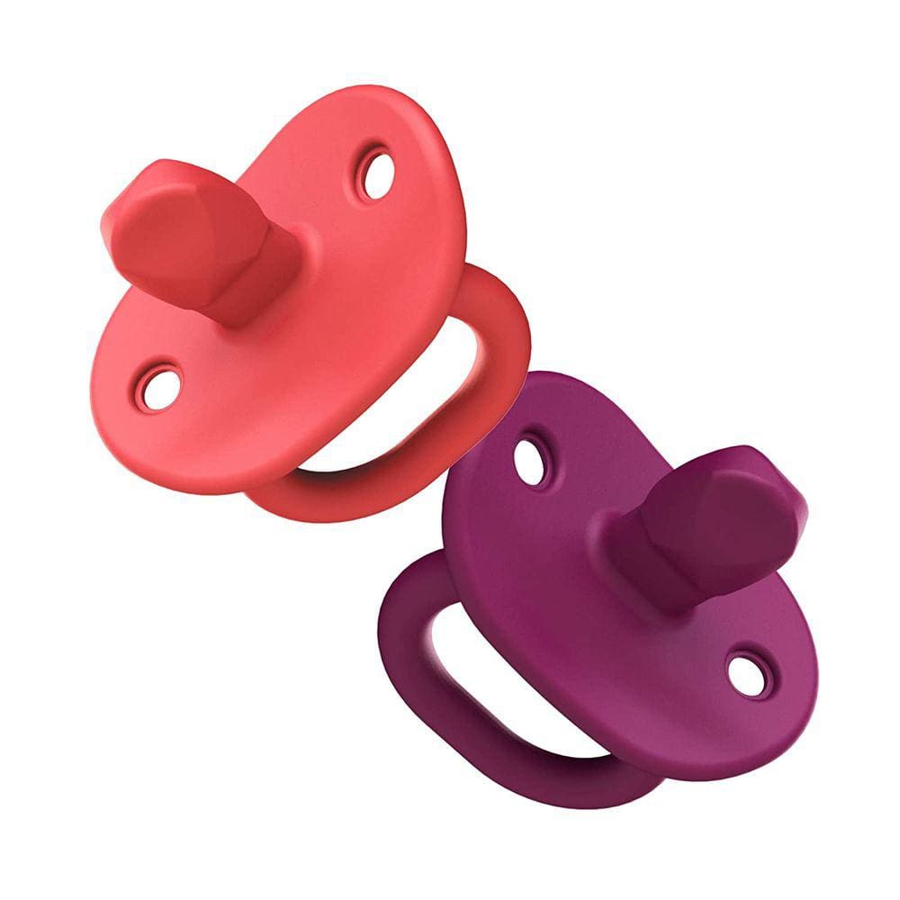 Boon Jewl Ortodontic Silicone Stage 2 Pacifier, Rosa, (Pacote de 2)