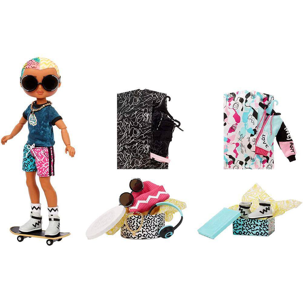 LOL Surprise Boneca Fashion Cool Lev: 20 surpresas c/ Skate e Acessórios p/ Diversos Looks