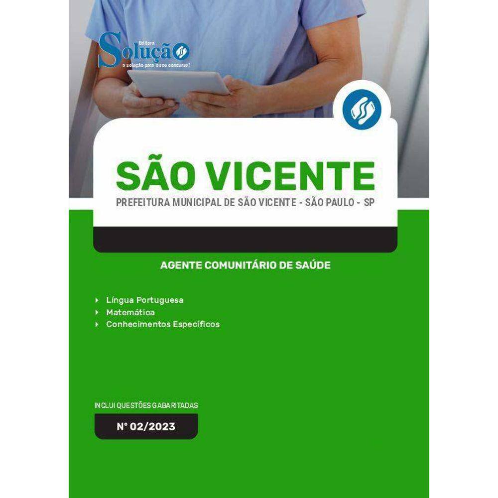 Apostila Concurso São Vicente 2023 - Agente de Saúde