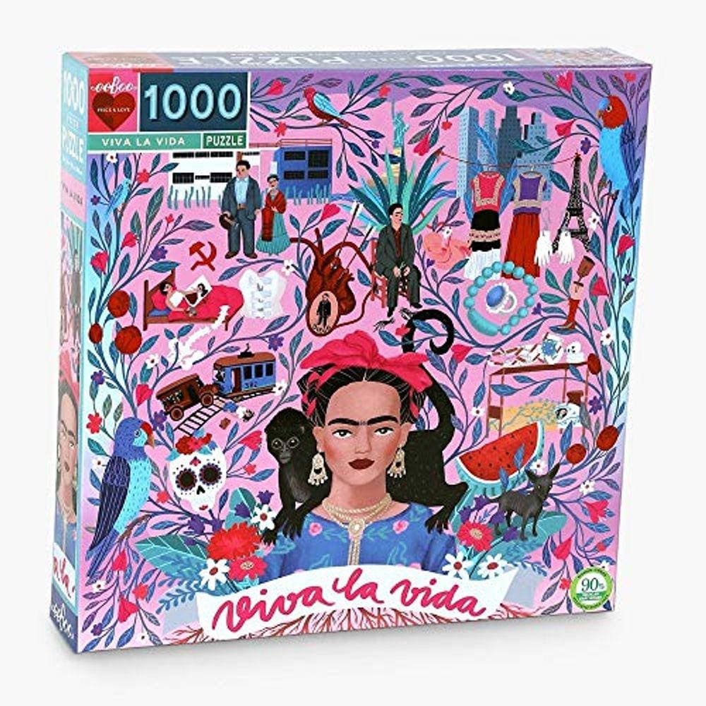 eeBoo Piece and Love Viva la Vida Frida Kahlo 1000 peça quadrada adulto Jigsaw Puzzle