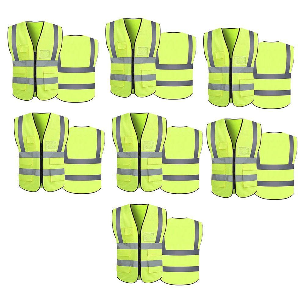 Colete Refletivo Kit 7 Unidades Sinalizador Segurança Bçlusao Fluorescente Proteçao Resistente