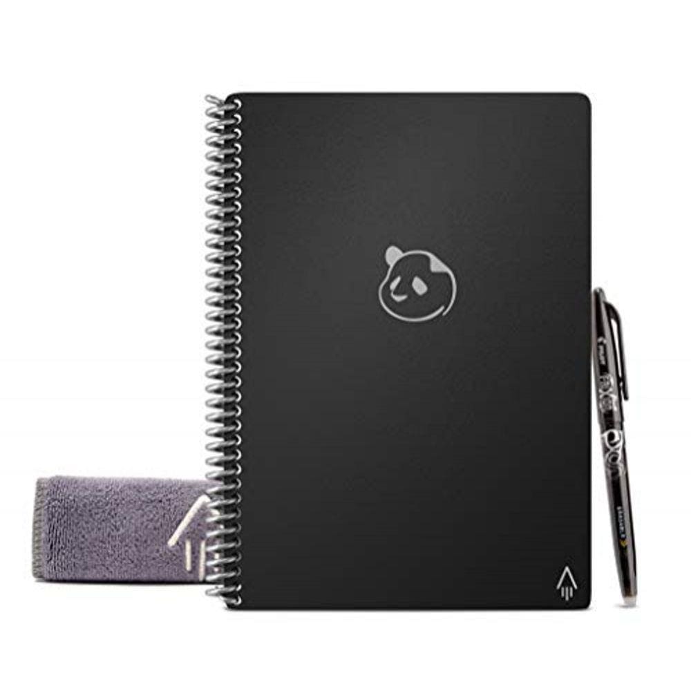 Caderno Rocketbook Panda - Planejador Reutilizável avec 1 Caneta Pilot Frixion e 1 Pano Microfibra - Preta, Tamanho Carta