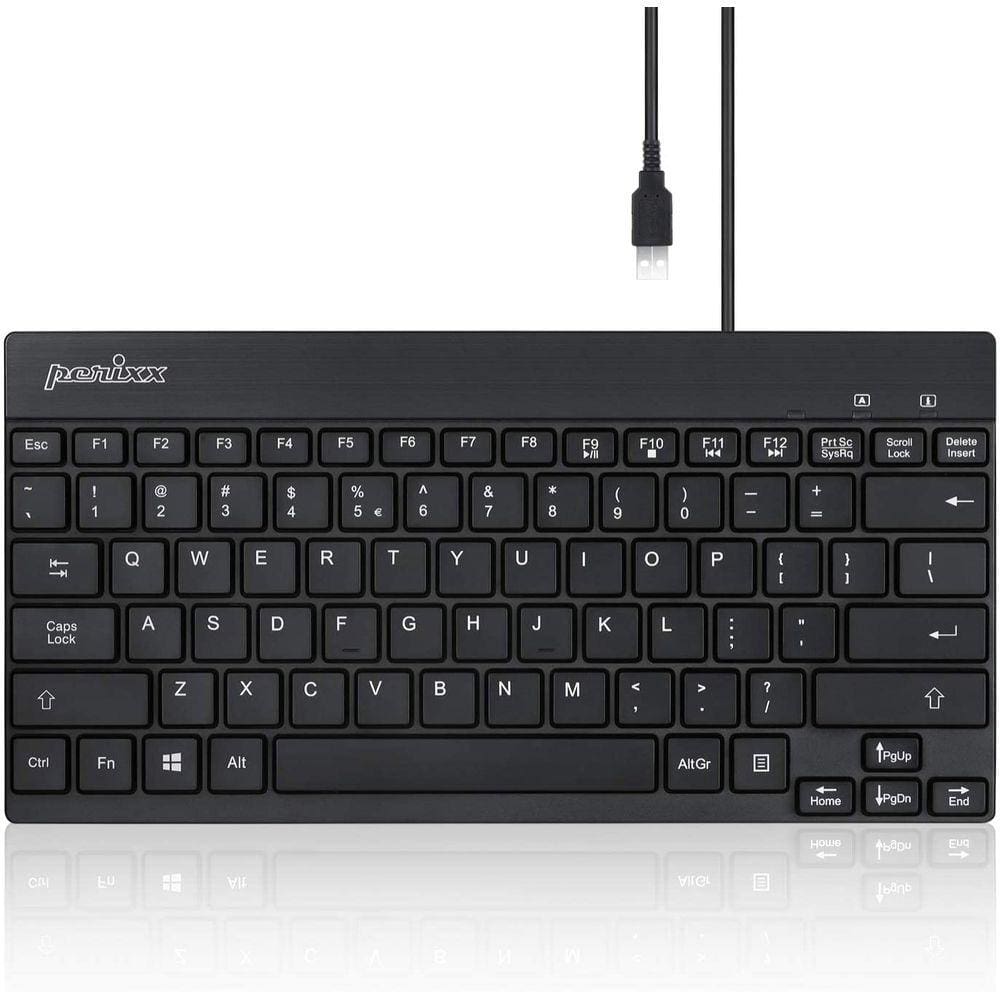 Perixx PERIBOARD-426 Teclado mini low profile com fio (USB com fio), layout inglês dos EUA (11665)