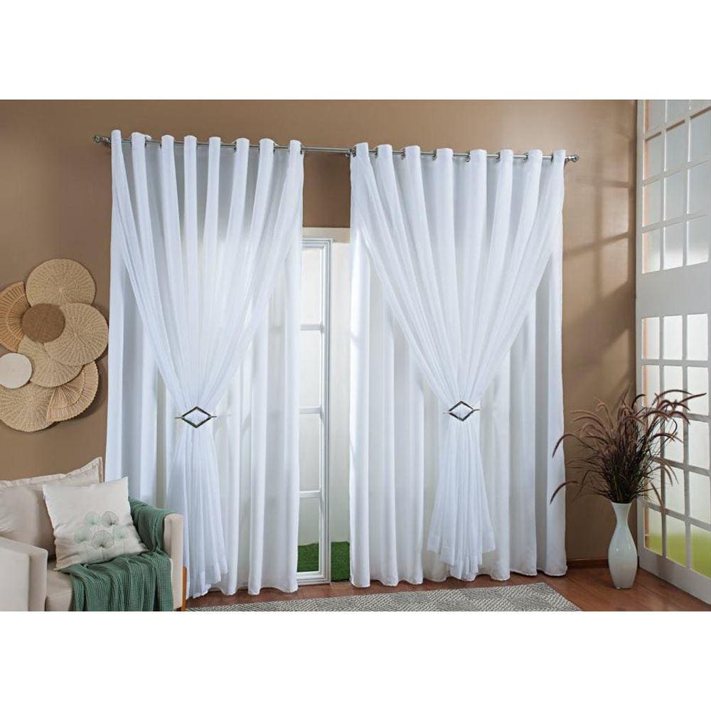 Cortina Gaze Linho Forro Blackout 3,00X2,80 Sala E Quarto