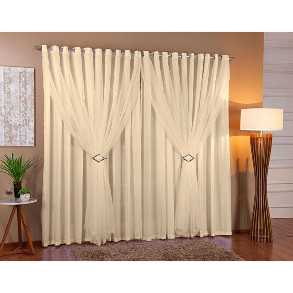 Cortina Voil Forro Microfibra Sala E Quarto 6,00 X 2,20